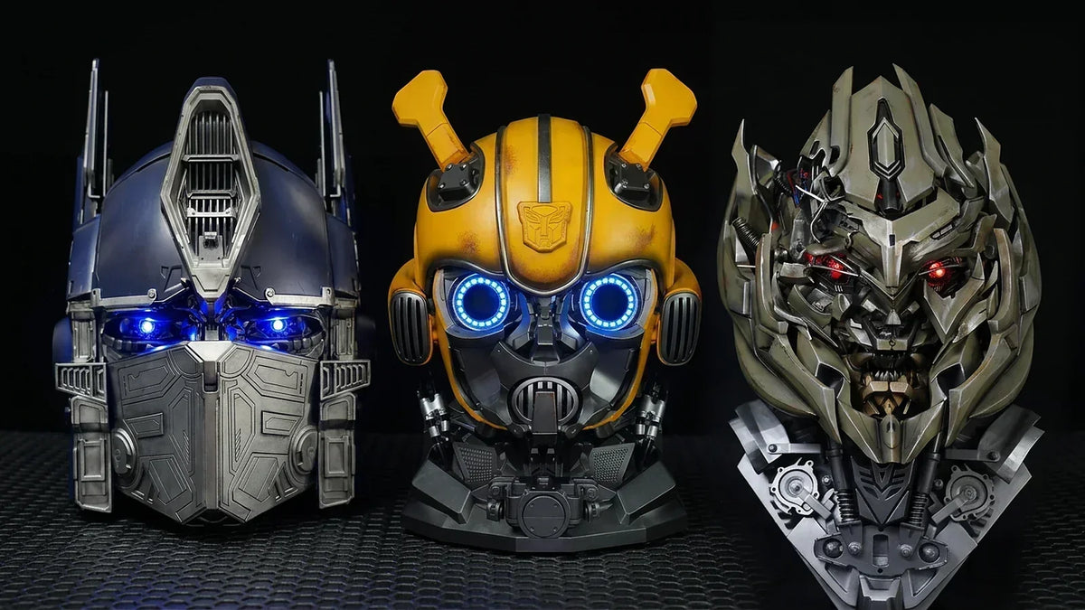 Optimus Prime, Bumblebee and Megatron wearable helmets