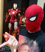 Person wearing the Spider-Man Brand New Day mask replica