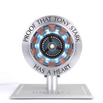 Iron Man Arc Reactor charger straight on, core fully lit