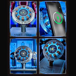 Arc Reactor charging a phone, with the charging indicator on screen