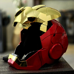 Iron Man MK5 helmet with the split faceplate panels fanned open