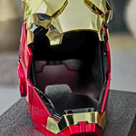 Inside of the Iron Man MK5 helmet showing the padded lining