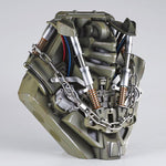 Megatron helmet stand viewed from the opposite side