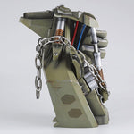 Side view of the Megatron helmet stand showing the hex vents