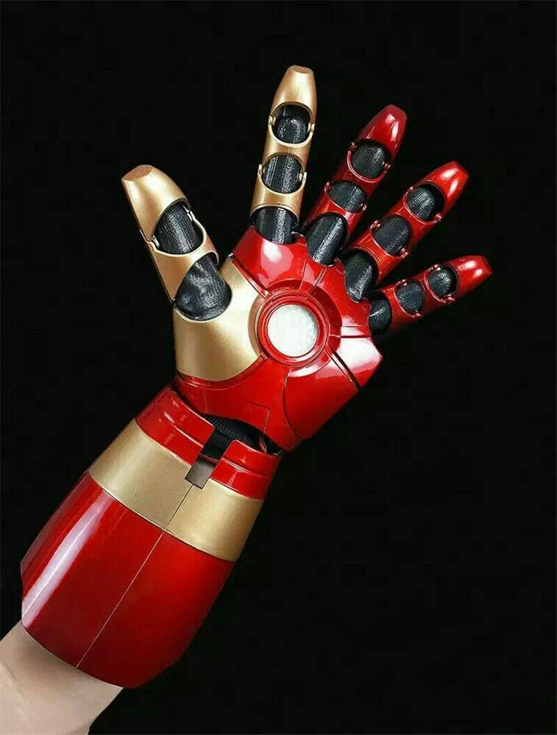 Wearable Iron Man MK42 arm on a real arm with the palm repulsor lit